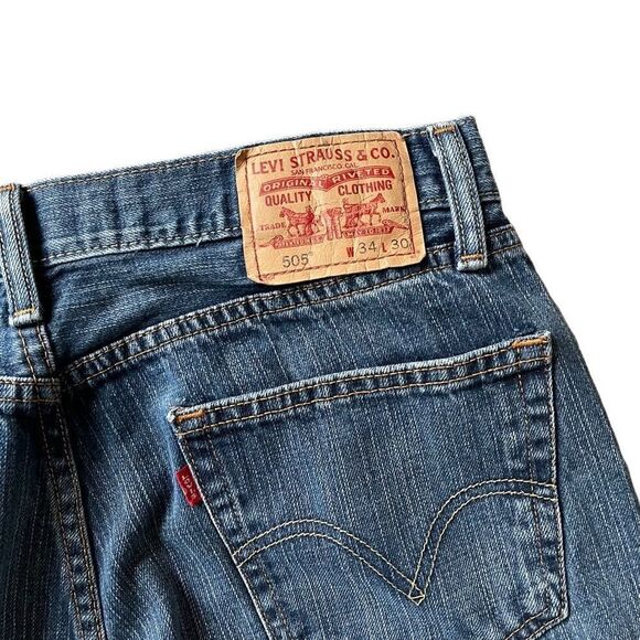 Levi’s 505 Vintage Straight Fit Straight Leg Denim Men’s Jeans Size 34x30 - Picture 4 of 10